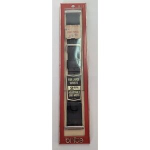 Brite Watch Band Unisex Large Black New Vintage Adjustable End Width USA B17